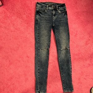 American Eagle Tye dye wash high rise jeggings